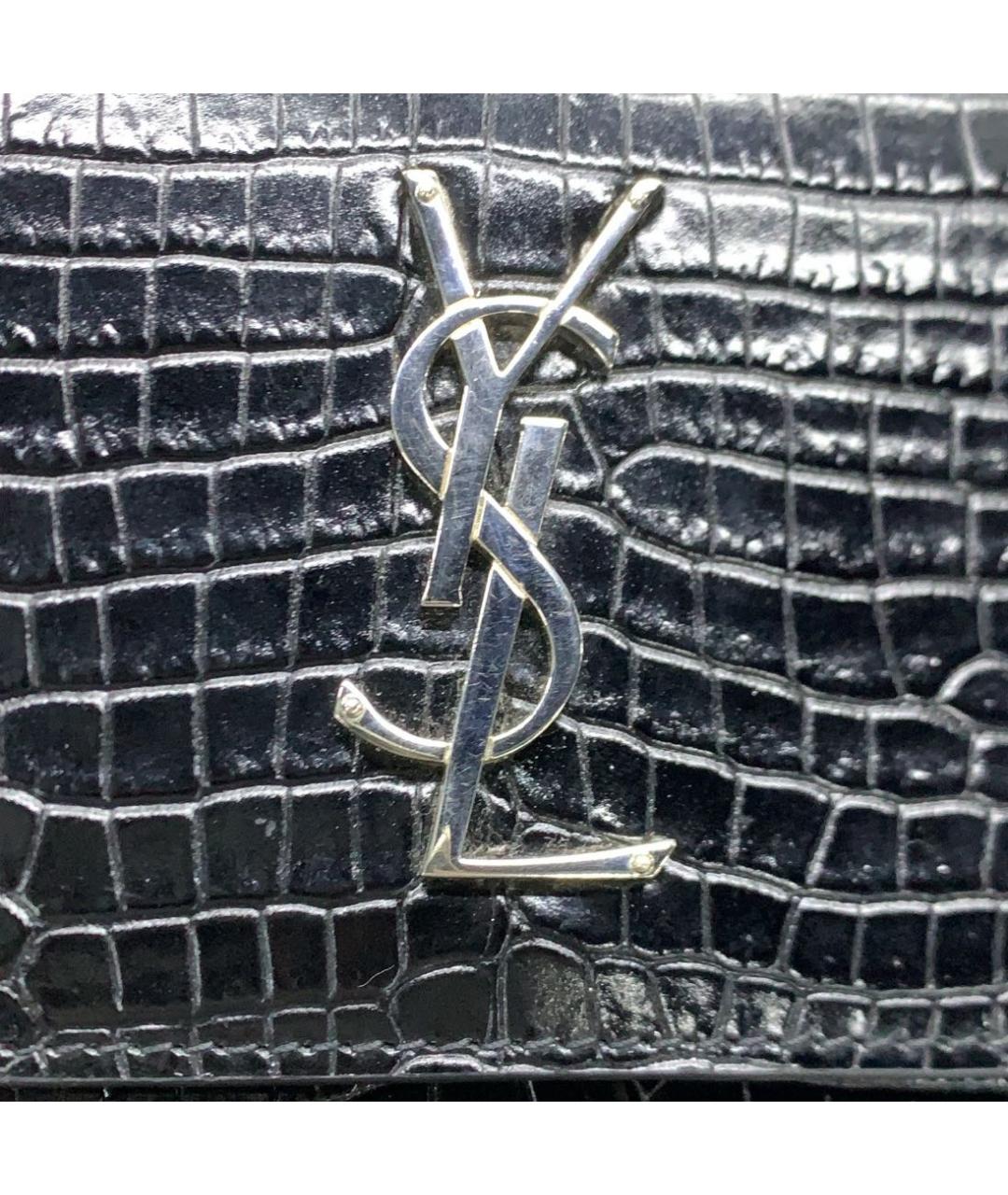 SAINT LAURENT Черная кожаная сумка через плечо, фото 7