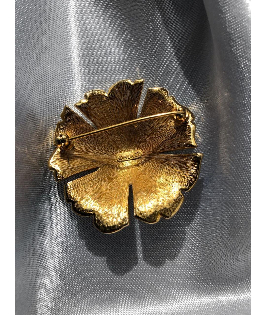 MONET Бежевая металлическая булавка / брошь, фото 3