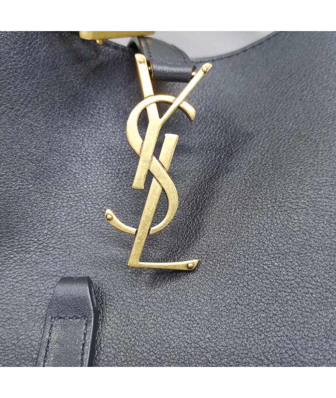 SAINT LAURENT Черная кожаная сумка через плечо, фото 5