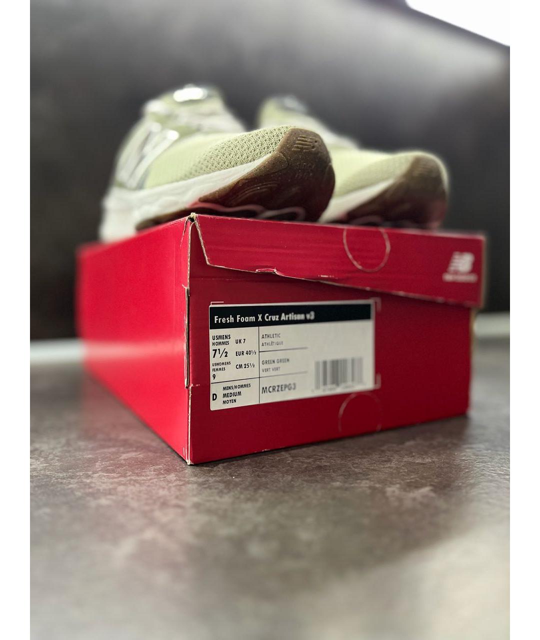 NEW BALANCE Зеленые синтетические низкие кроссовки / кеды, фото 5