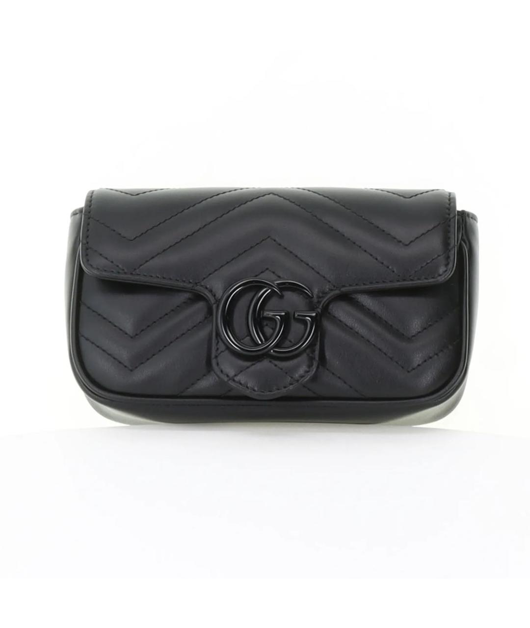 GUCCI Черная кожаная сумка через плечо, фото 1