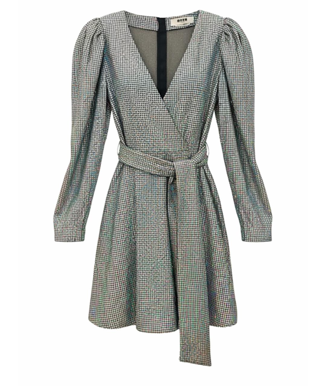 MSGM Серебряное полиамидовое коктейльное платье, фото 1