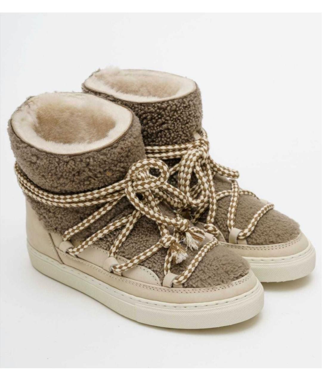 INUIKII Бежевые кожаные полусапоги, фото 3