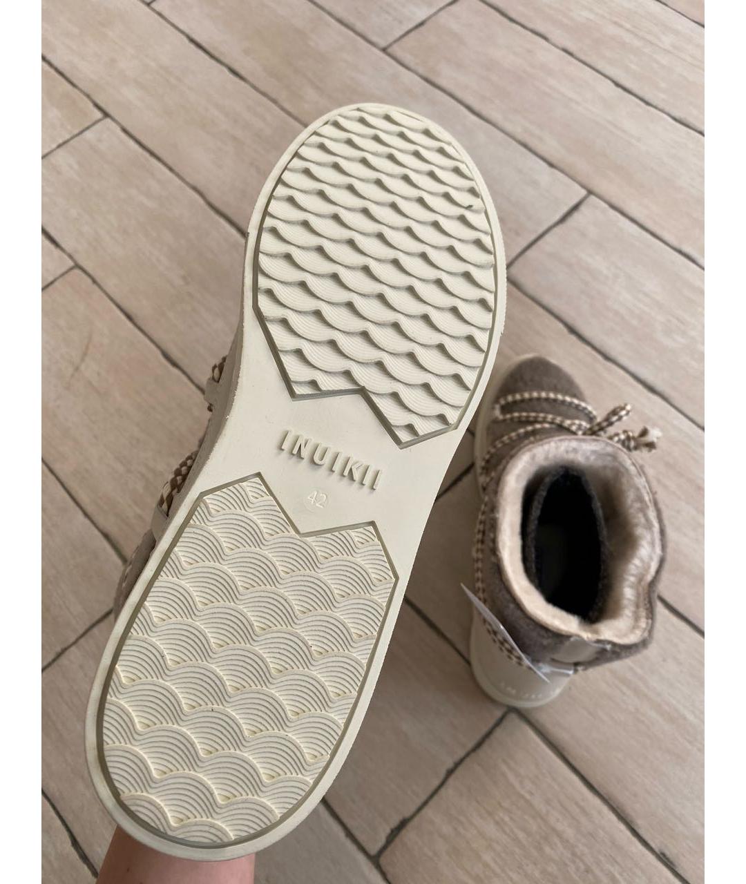 INUIKII Бежевые кожаные полусапоги, фото 8