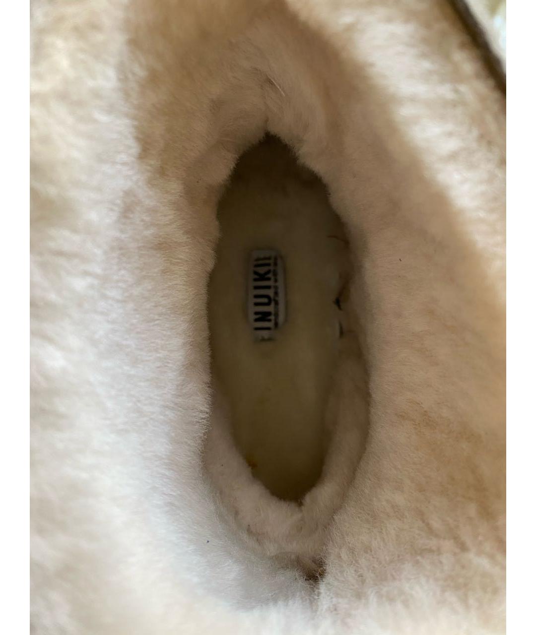 INUIKII Бежевые кожаные полусапоги, фото 6