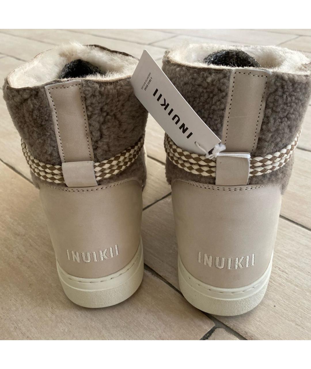 INUIKII Бежевые кожаные полусапоги, фото 7