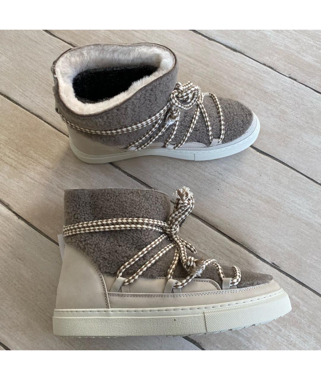 INUIKII Бежевые кожаные полусапоги, фото 4