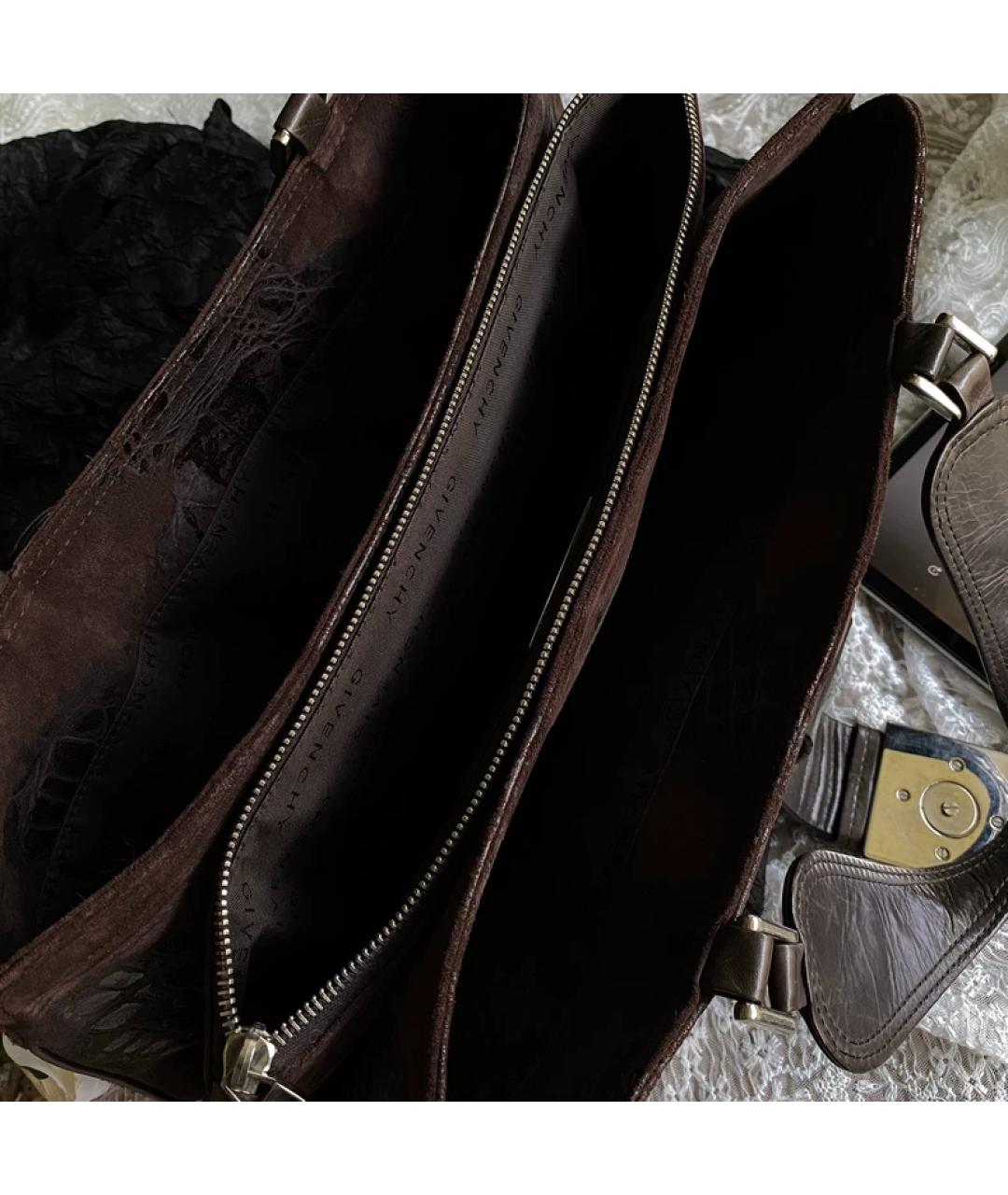 GIVENCHY Коричневая замшевая сумка с короткими ручками, фото 5