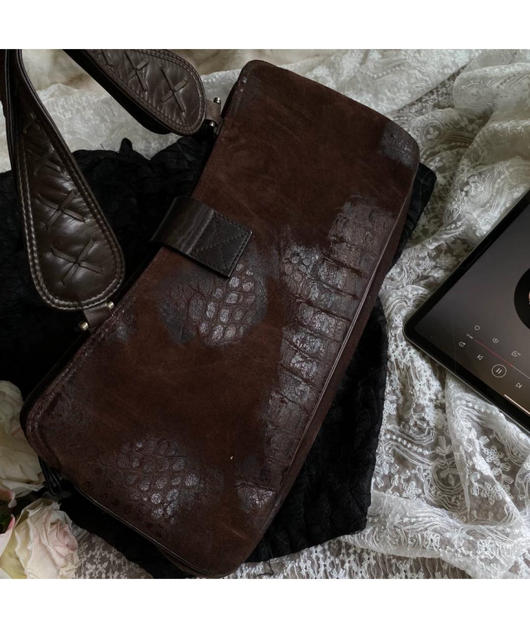 GIVENCHY Коричневая замшевая сумка с короткими ручками, фото 4