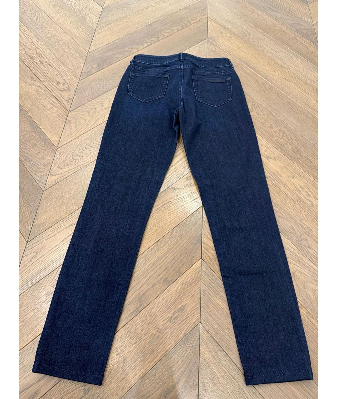 PRADA Темно-синие хлопко-эластановые прямые джинсы, фото 2