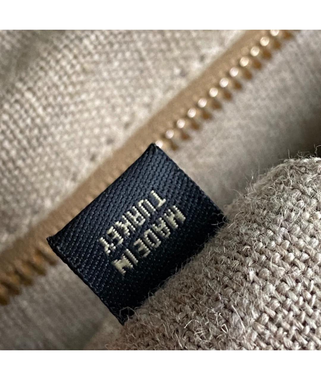 MIU MIU Бежевая льняная сумка с короткими ручками, фото 8