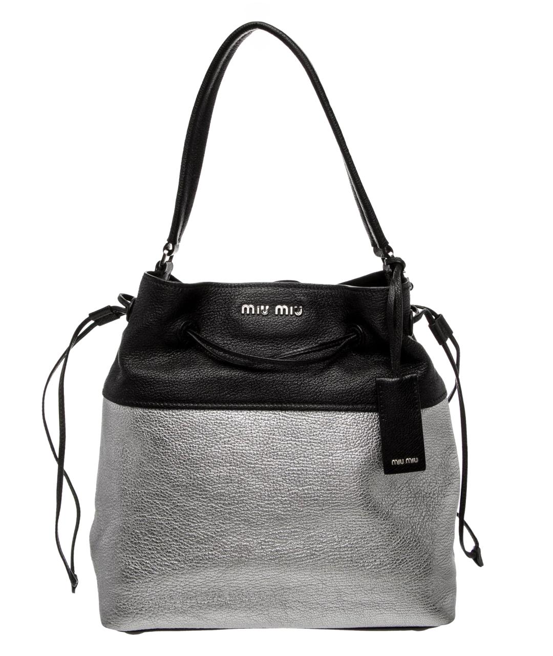 MIU MIU Черная кожаная сумка с короткими ручками, фото 1