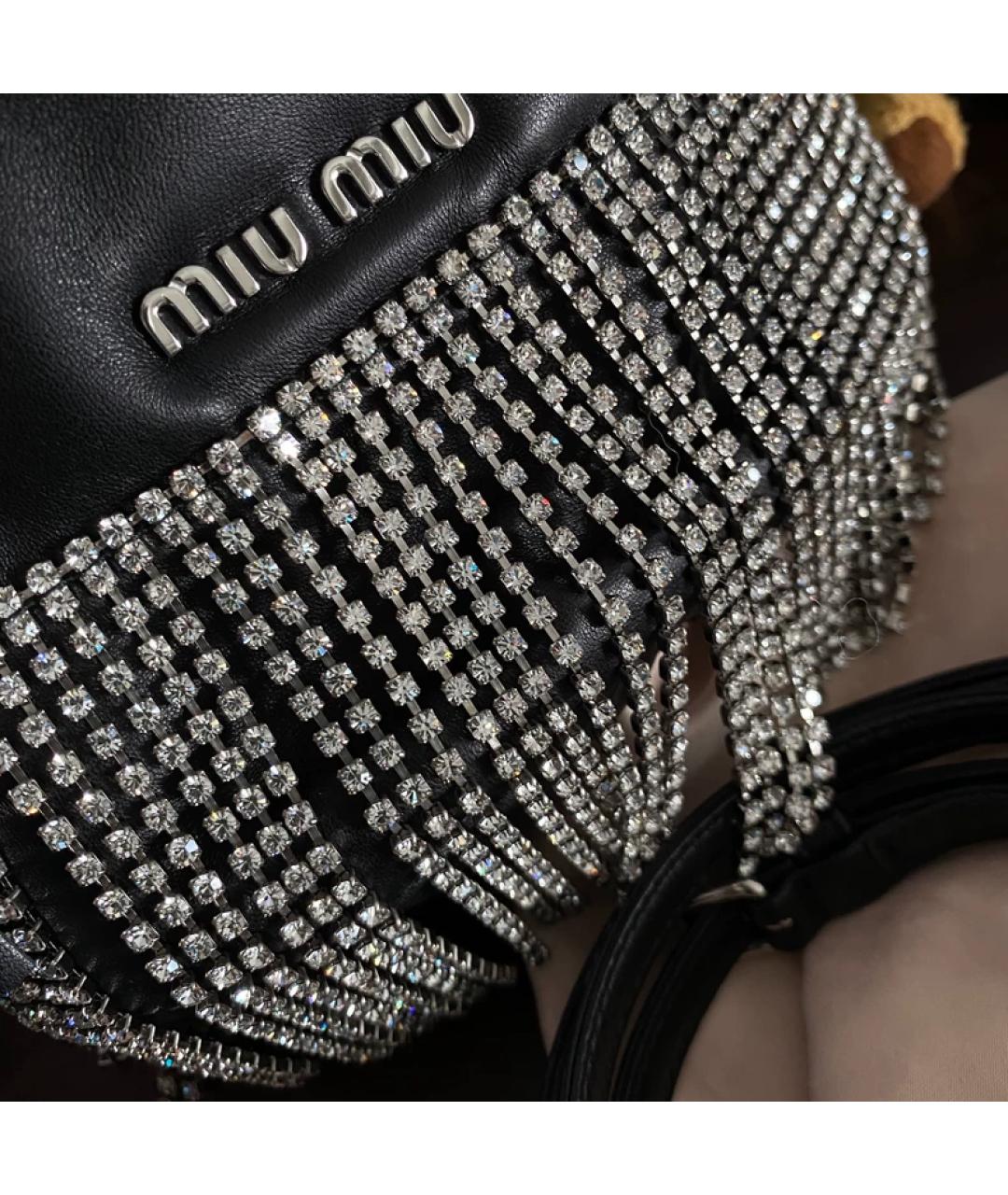 MIU MIU Черная кожаная сумка с короткими ручками, фото 2