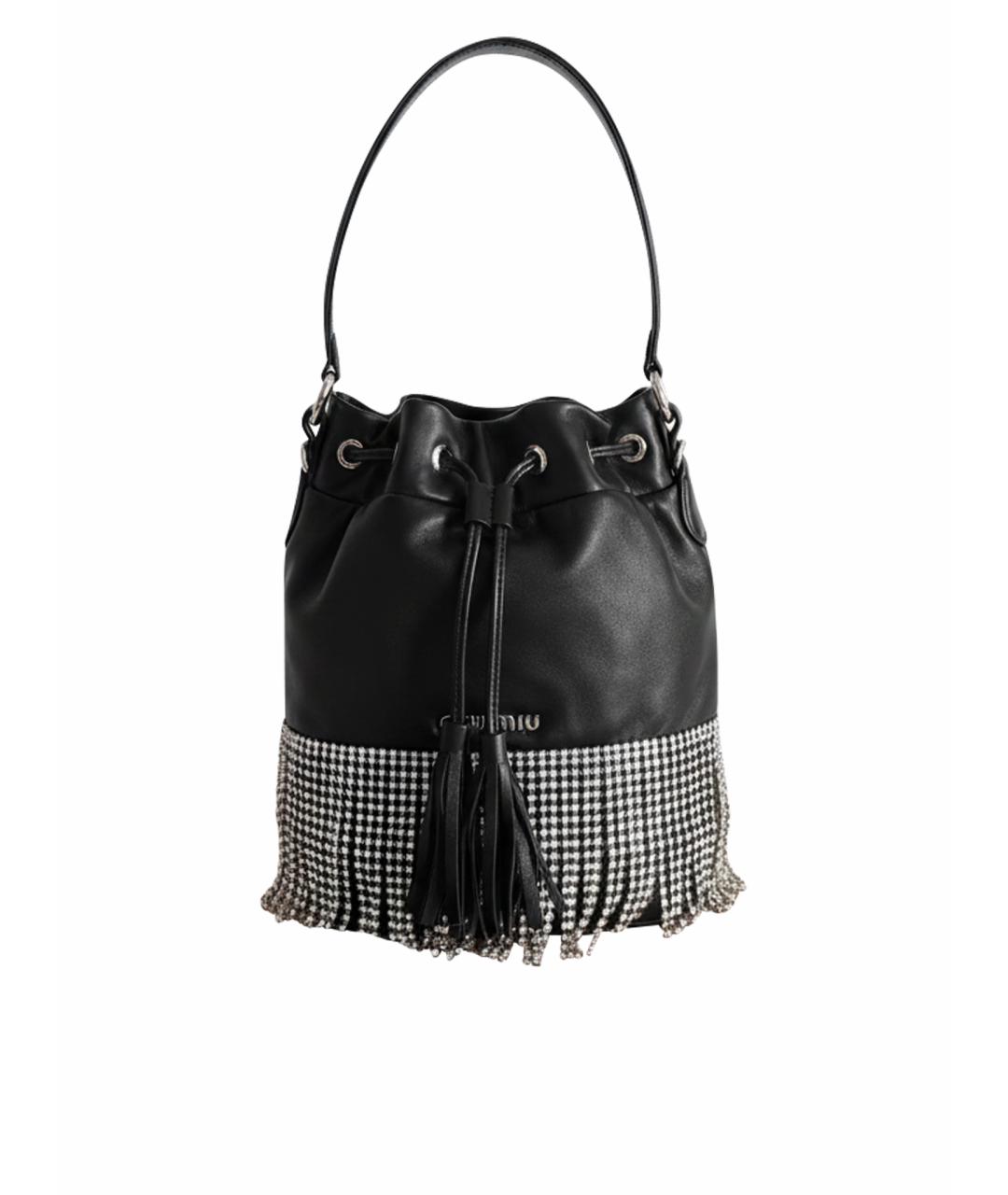 MIU MIU Черная кожаная сумка с короткими ручками, фото 1