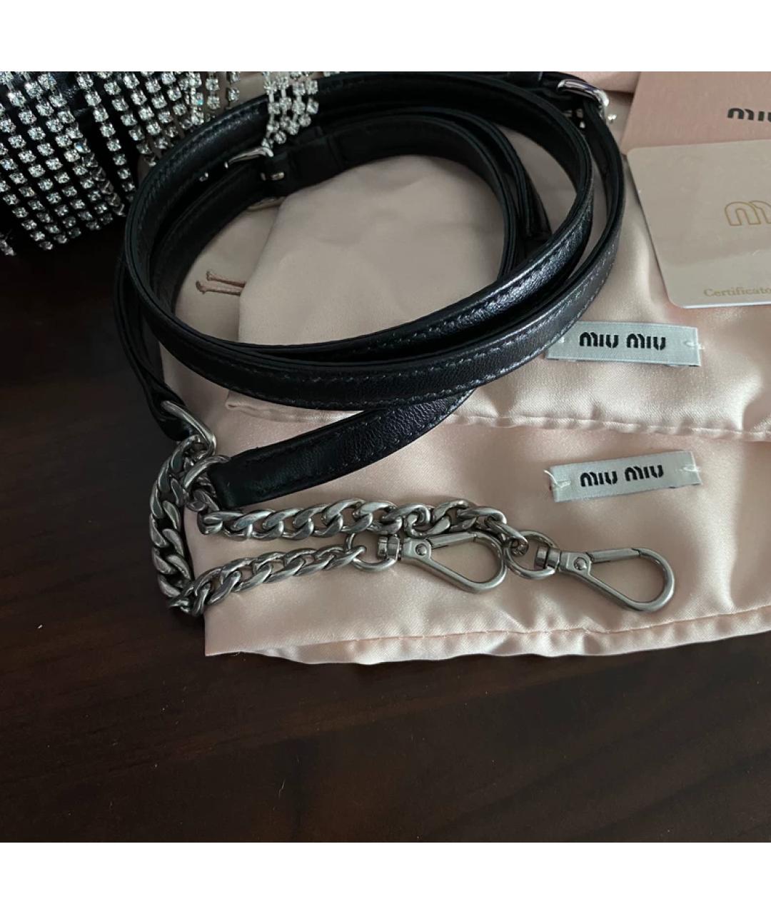 MIU MIU Черная кожаная сумка с короткими ручками, фото 3