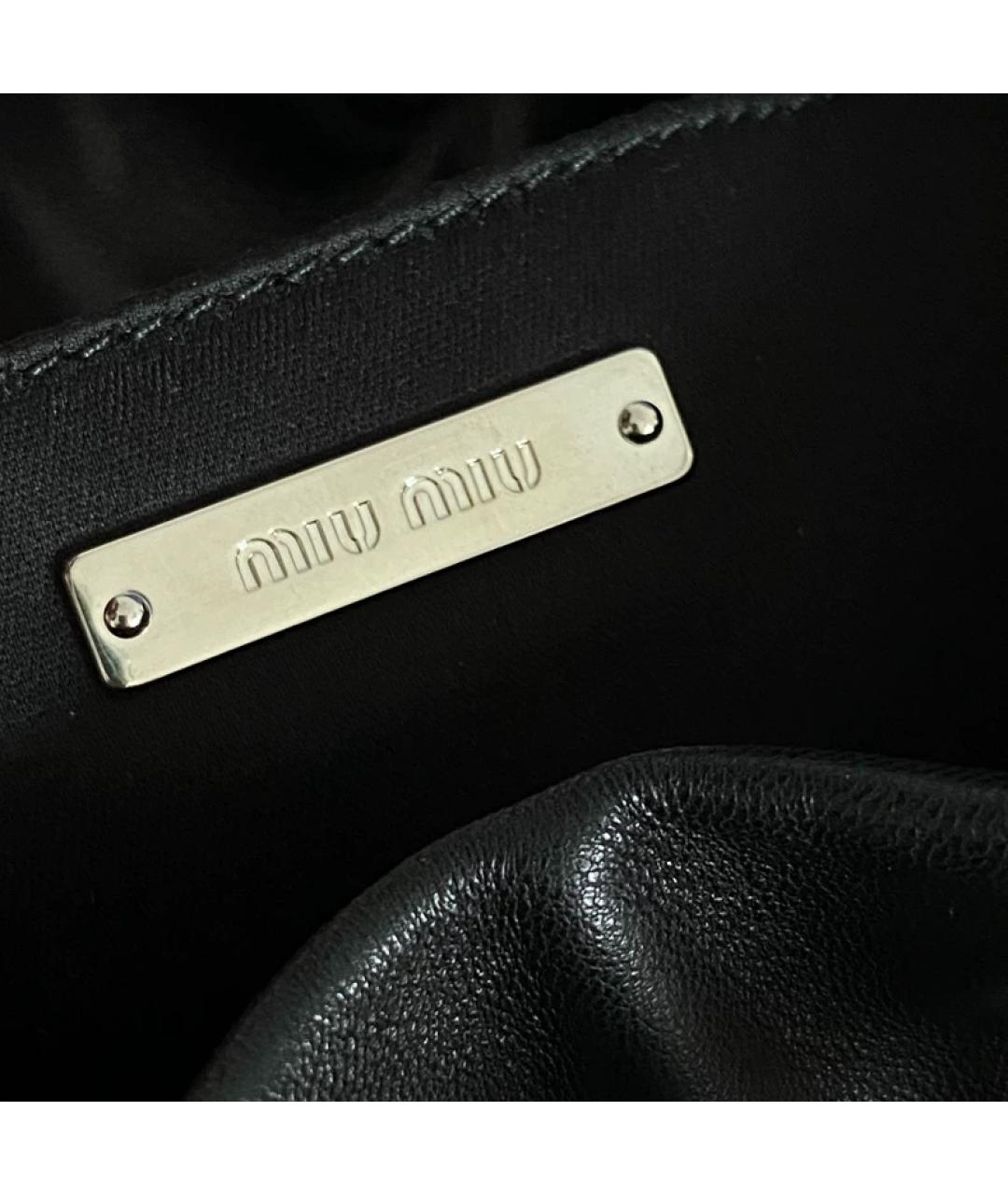 MIU MIU Черная кожаная сумка с короткими ручками, фото 6