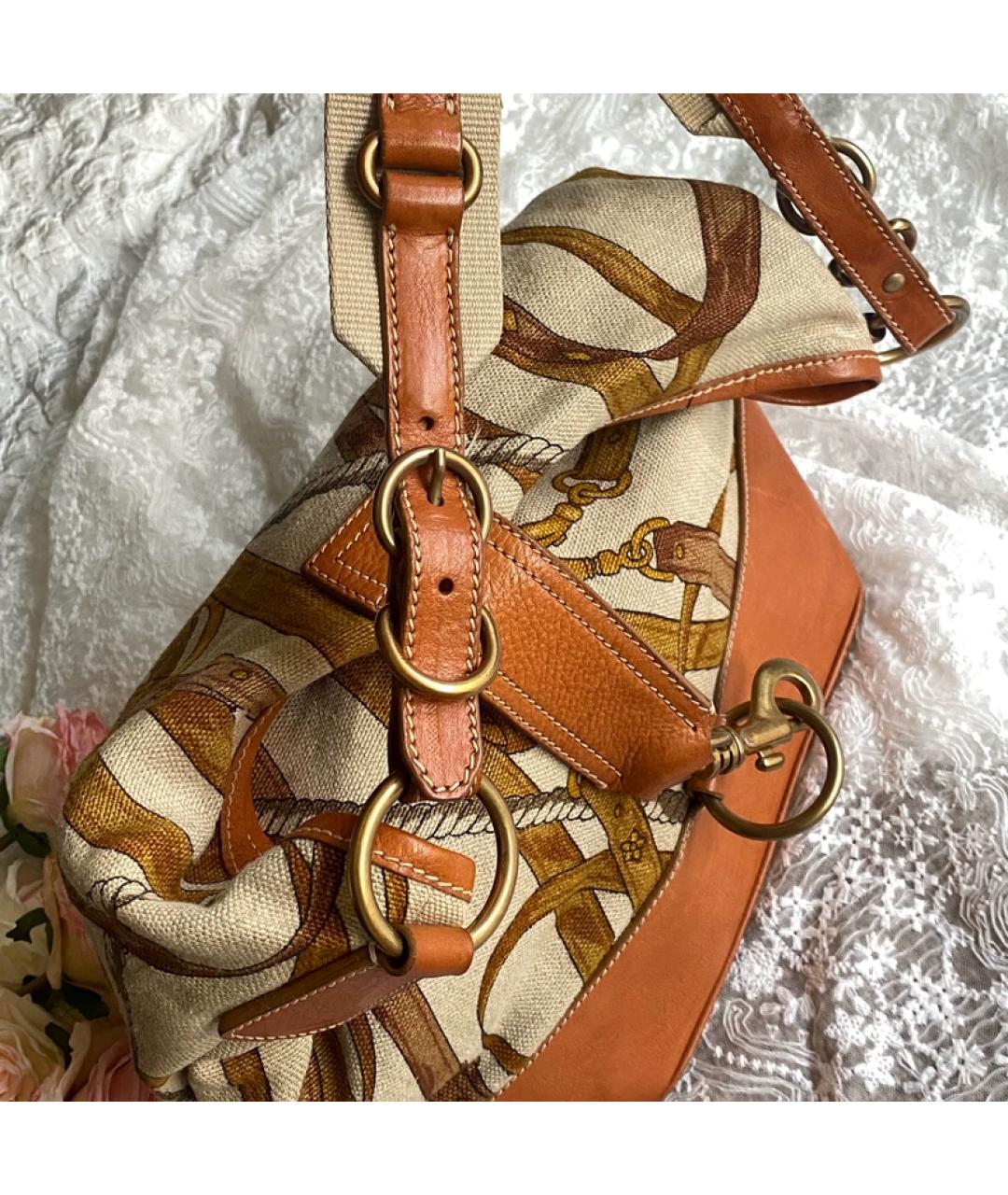 MIU MIU Бежевая тканевая сумка через плечо, фото 2