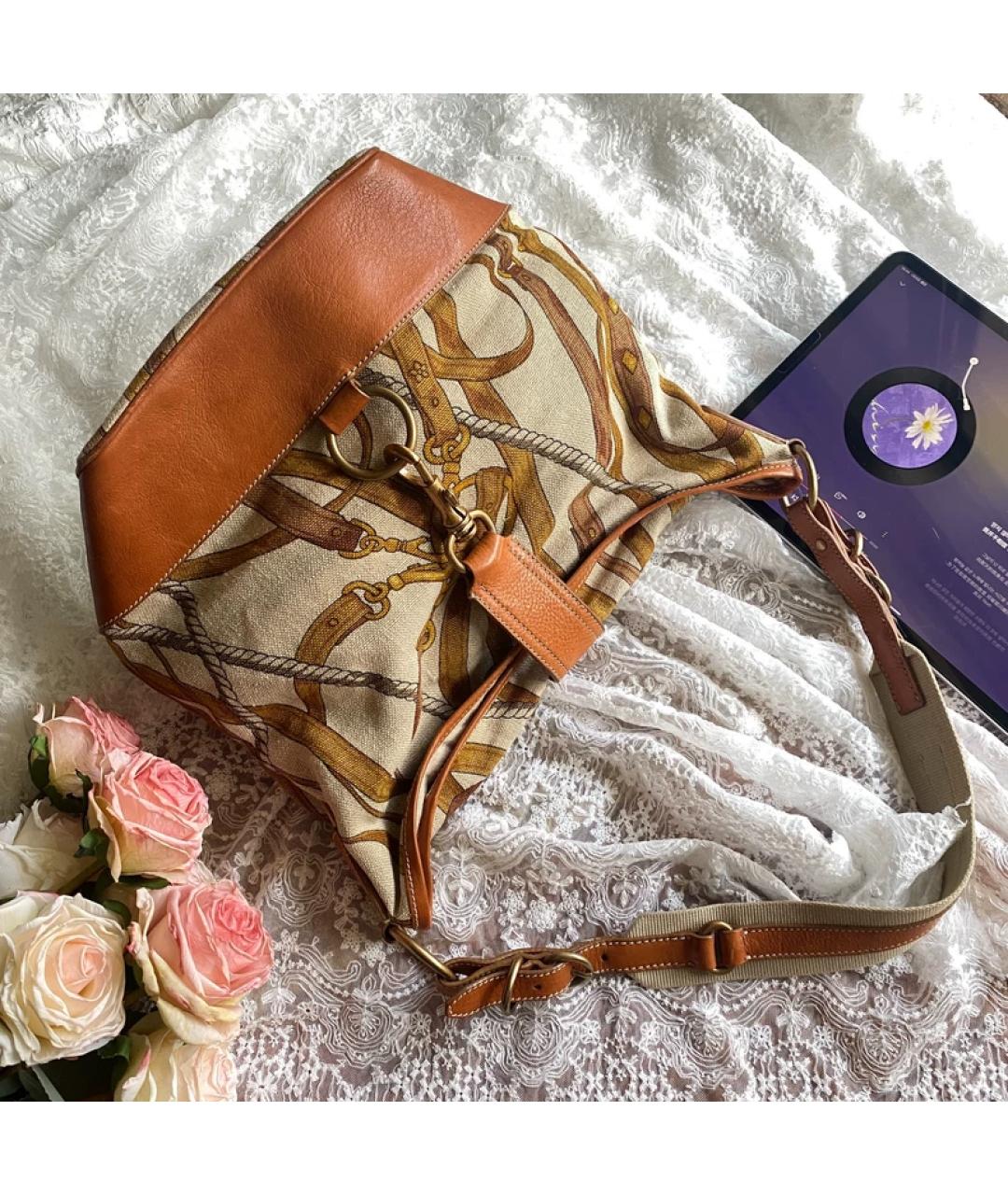 MIU MIU Бежевая тканевая сумка через плечо, фото 7