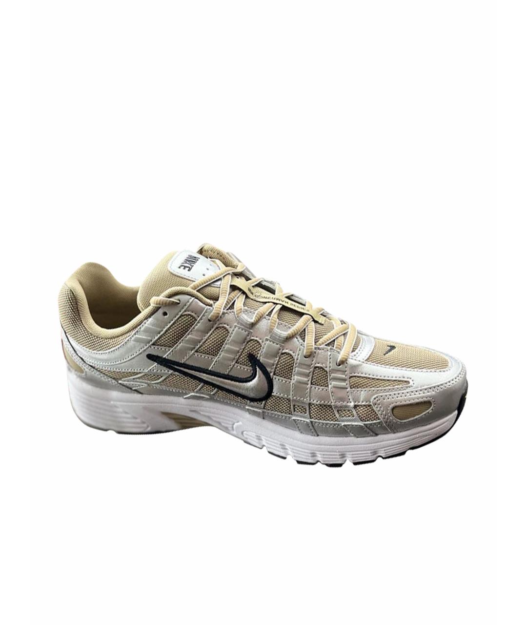 NIKE Бежевые синтетические низкие кроссовки / кеды, фото 1