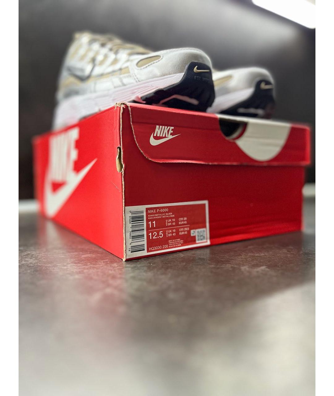 NIKE Бежевые синтетические низкие кроссовки / кеды, фото 6