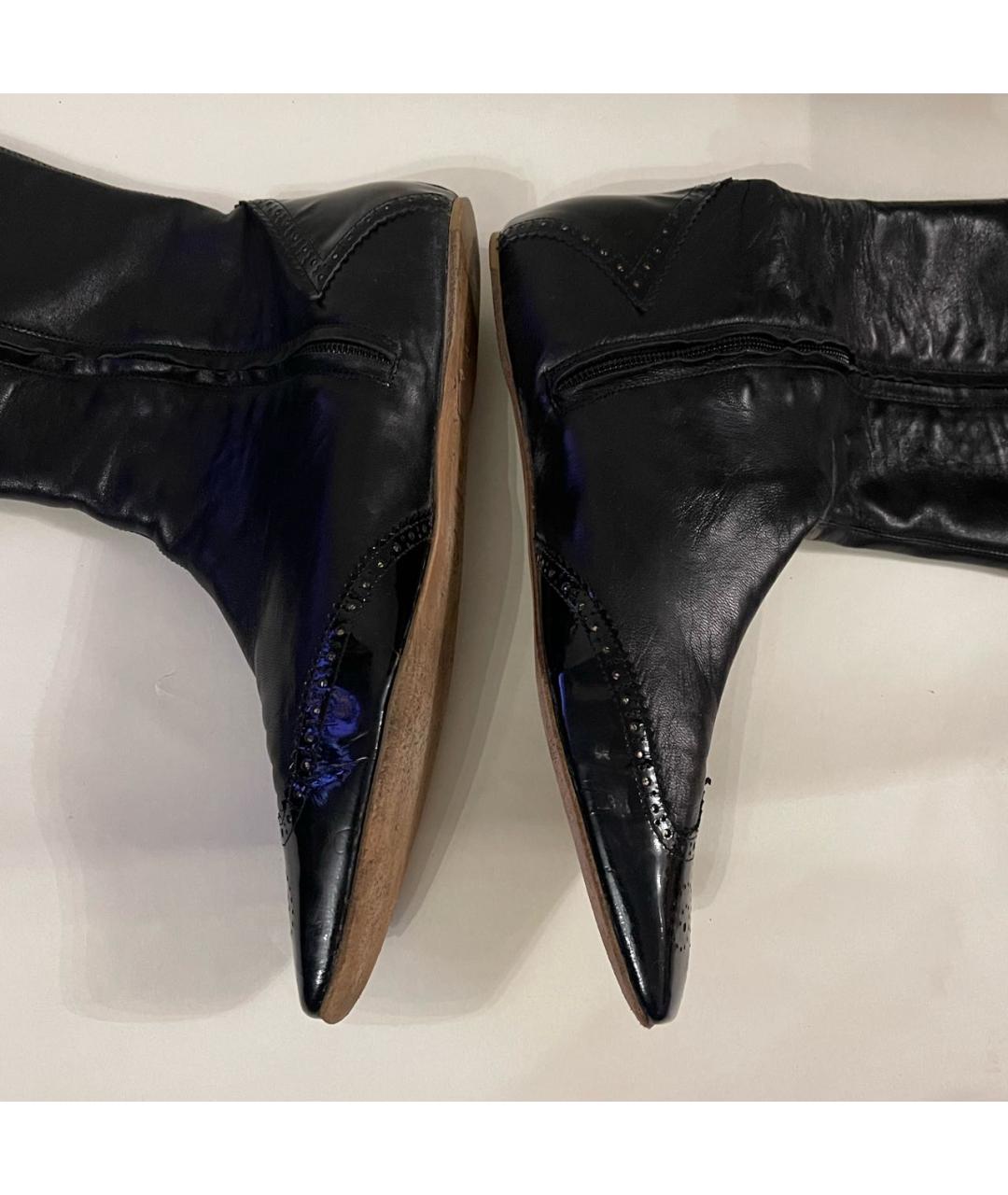 ALEXANDER MCQUEEN Черные кожаные ботфорты, фото 6