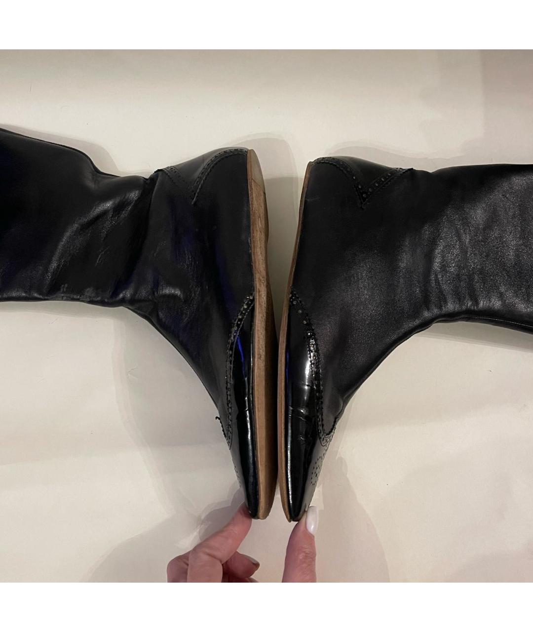 ALEXANDER MCQUEEN Черные кожаные ботфорты, фото 5
