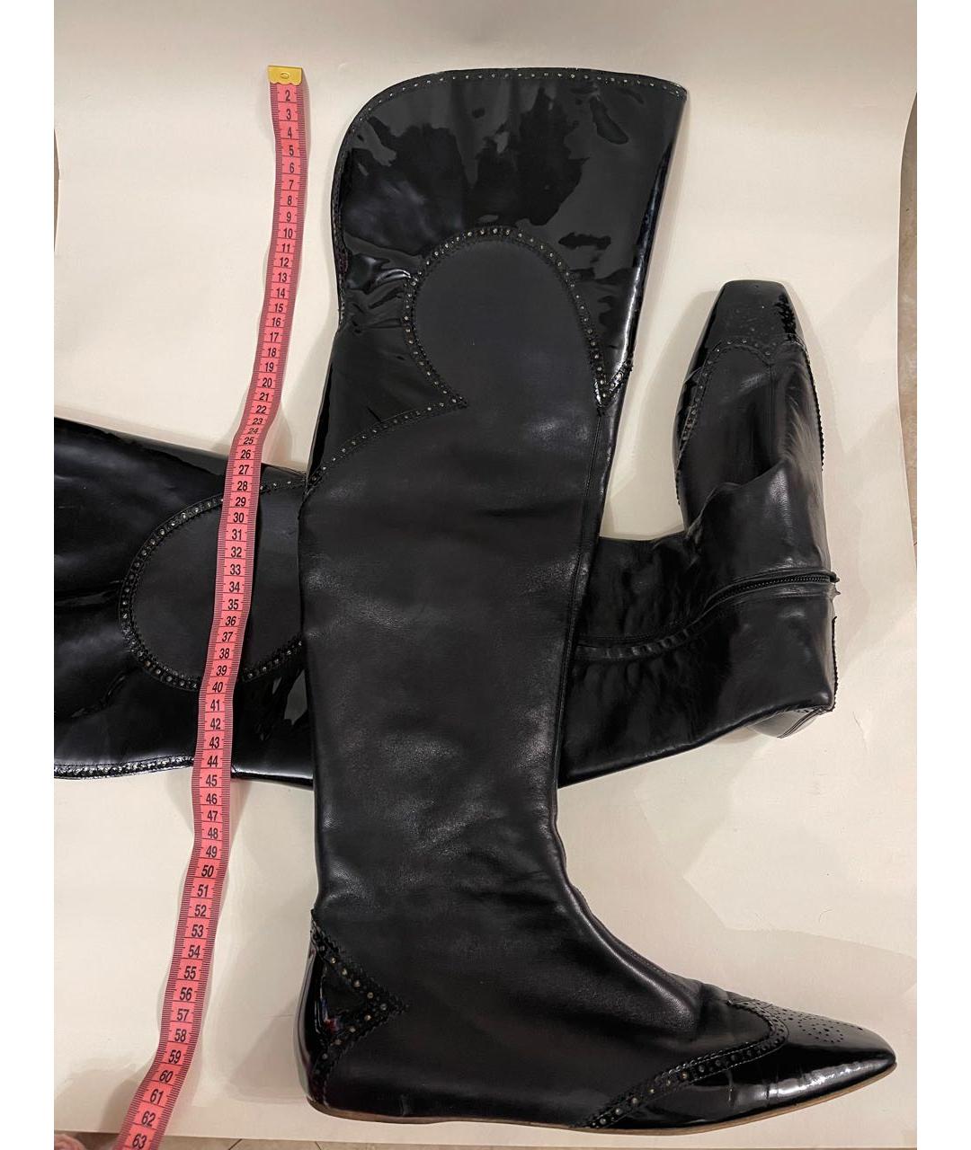 ALEXANDER MCQUEEN Черные кожаные ботфорты, фото 8