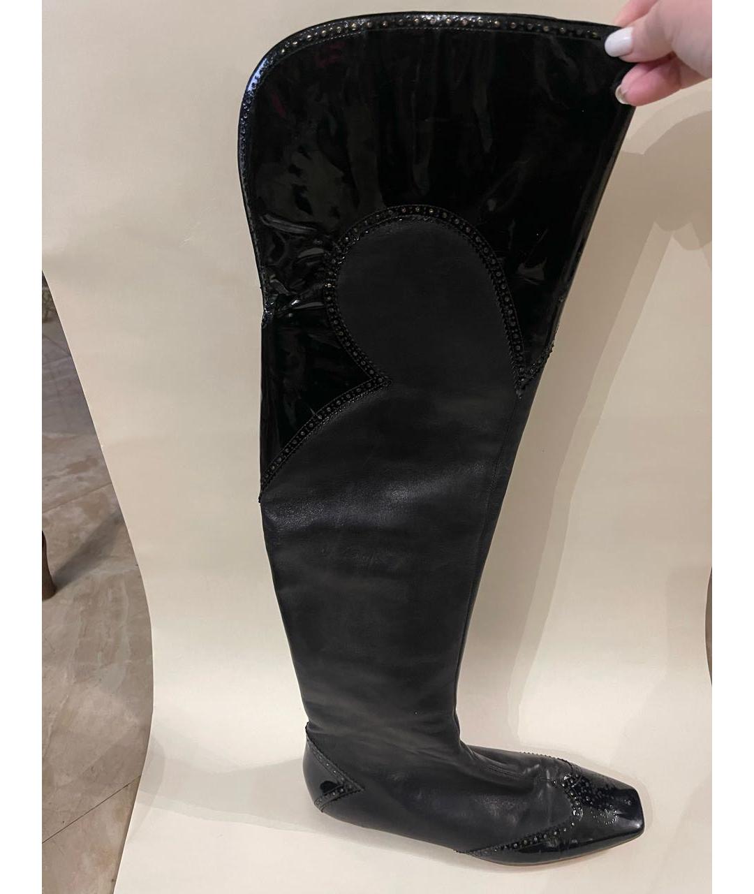 ALEXANDER MCQUEEN Черные кожаные ботфорты, фото 9