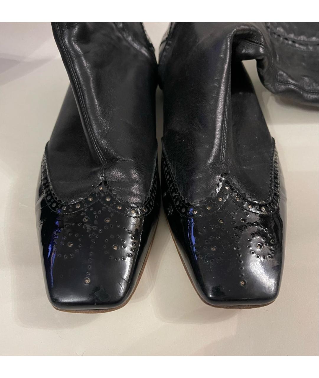 ALEXANDER MCQUEEN Черные кожаные ботфорты, фото 4