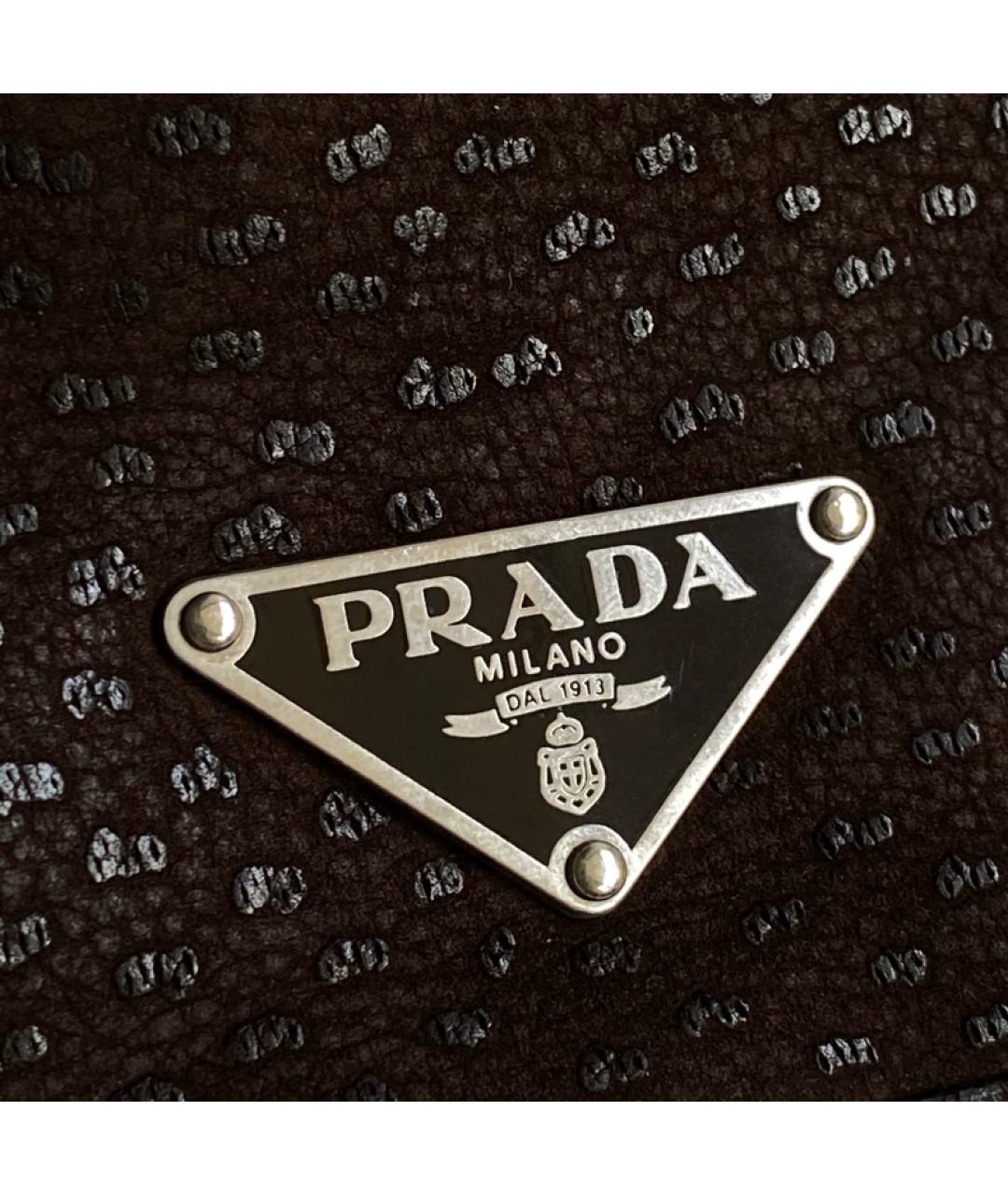 PRADA Коричневая замшевая сумка с короткими ручками, фото 4