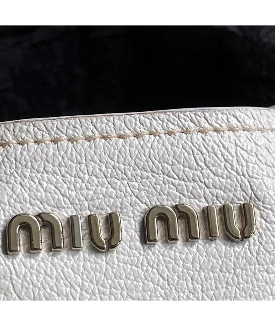 MIU MIU Серая кожаная сумка с короткими ручками, фото 2