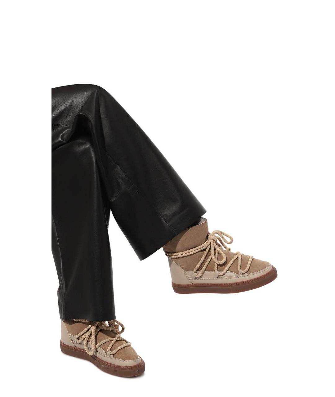 INUIKII Бежевые кожаные полусапоги, фото 4