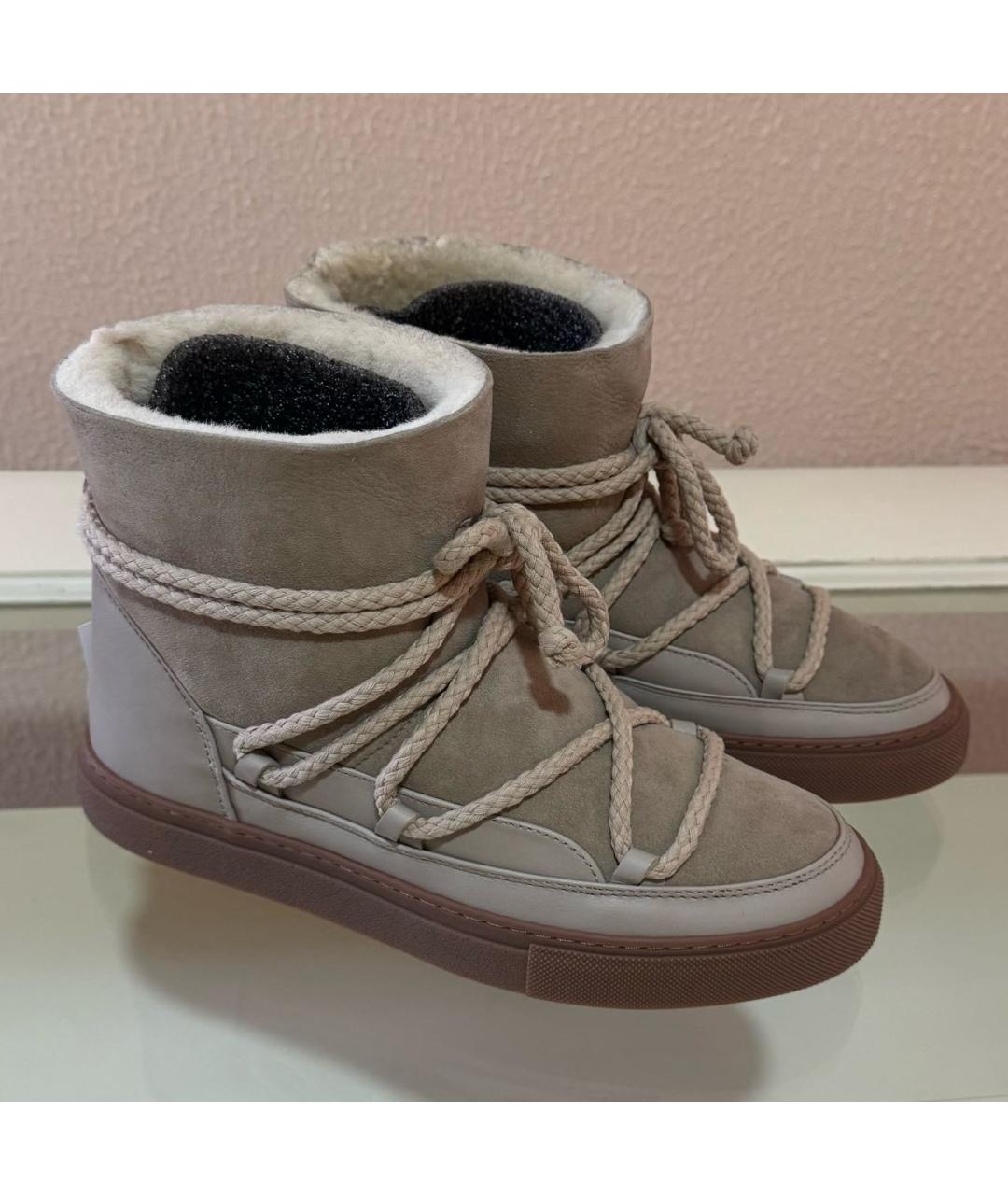 INUIKII Бежевые кожаные полусапоги, фото 5