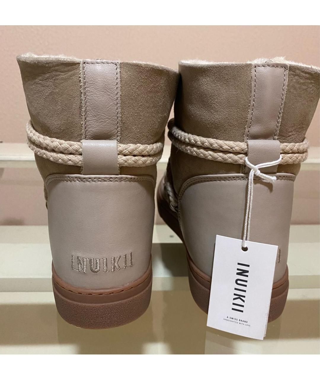INUIKII Бежевые кожаные полусапоги, фото 7