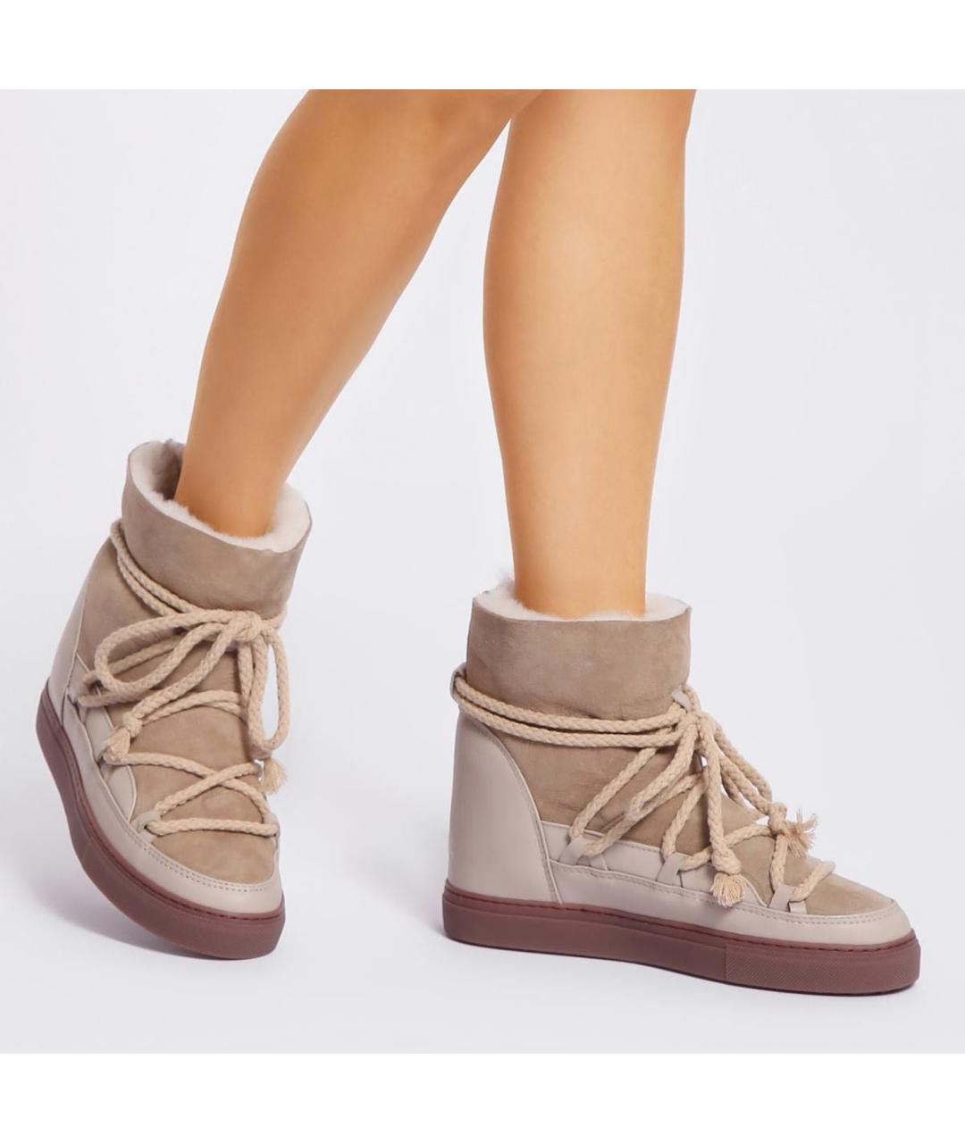 INUIKII Бежевые кожаные полусапоги, фото 2