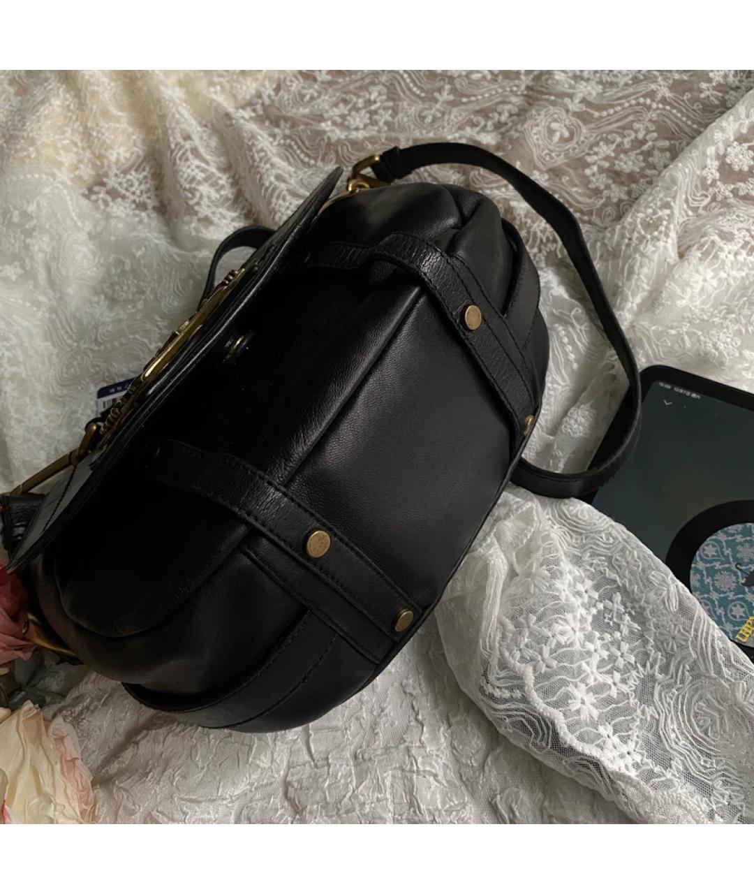 SAINT LAURENT Черная кожаная сумка через плечо, фото 4