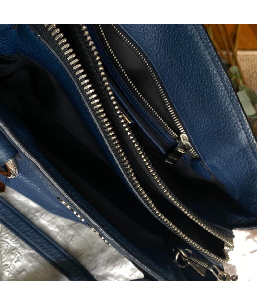 MIU MIU Синяя кожаная сумка через плечо, фото 4