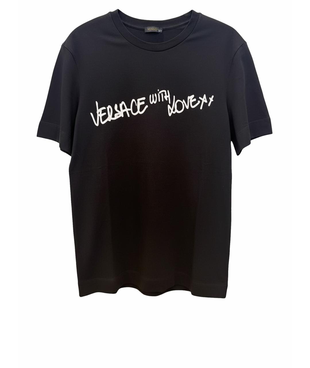 VERSACE Черная хлопковая футболка, фото 1