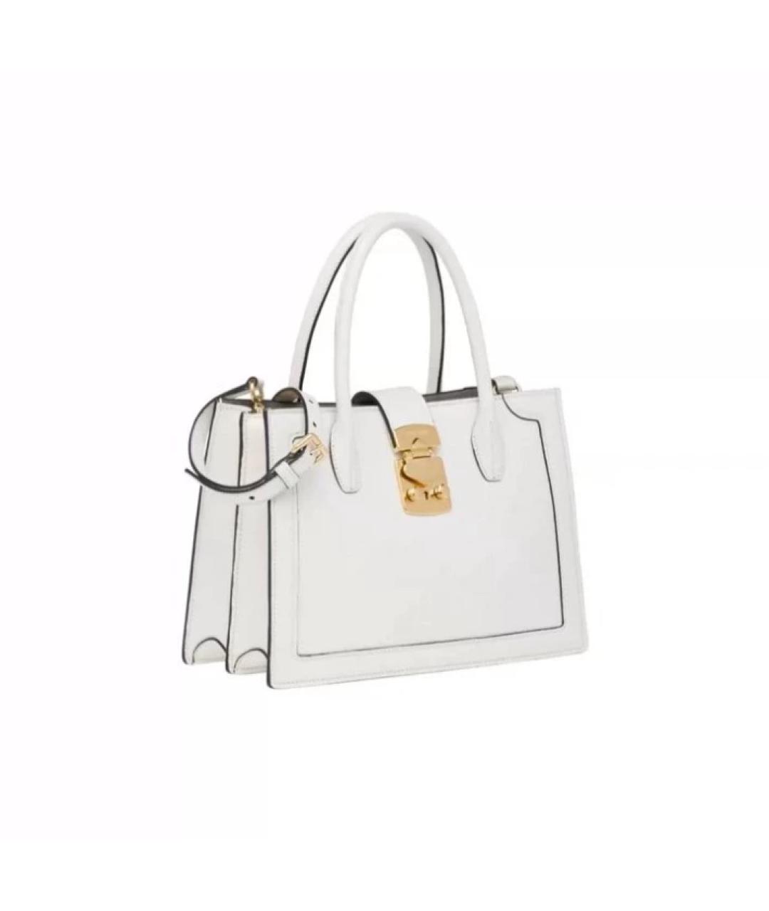 MIU MIU Белая кожаная сумка с короткими ручками, фото 10