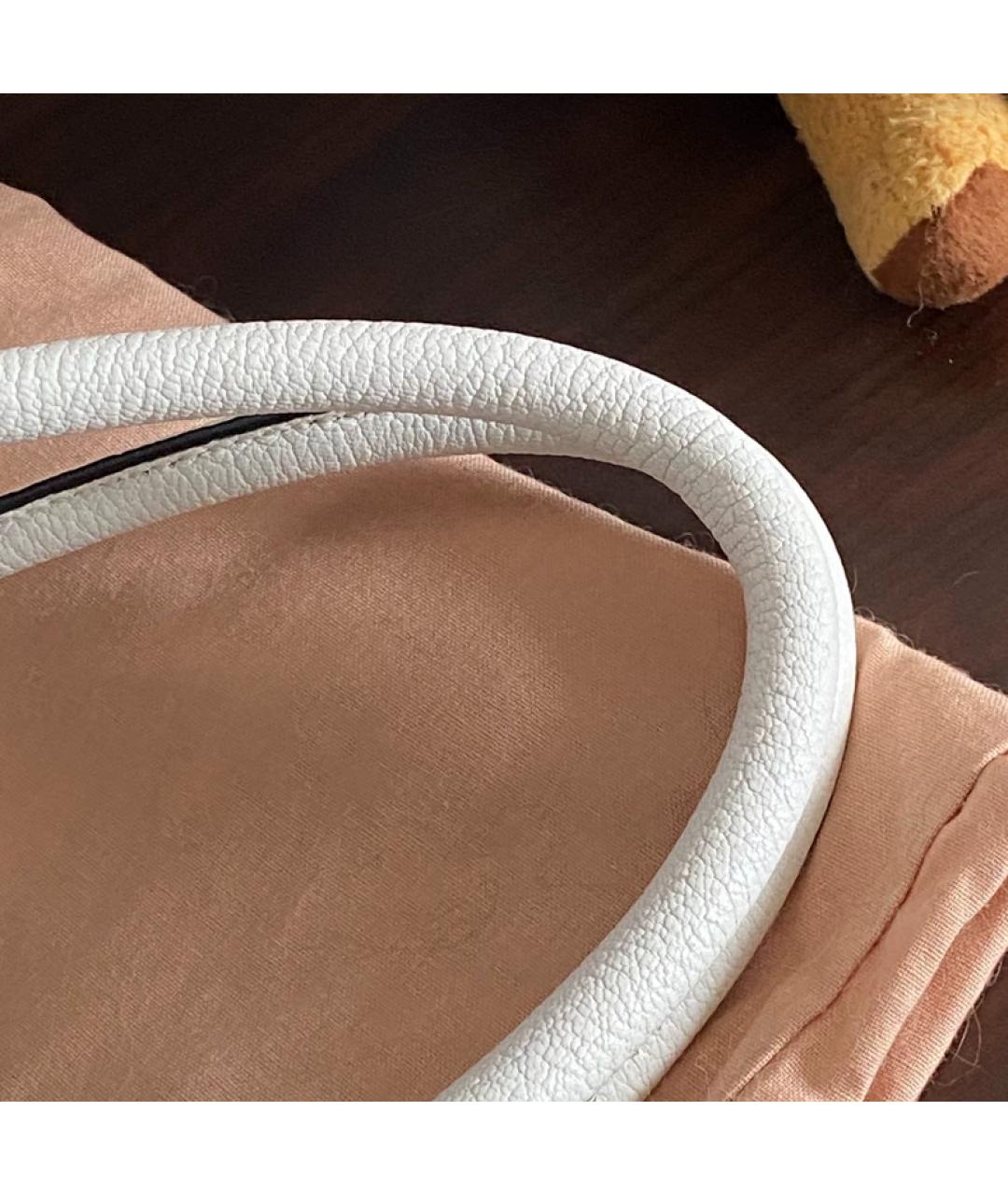 MIU MIU Белая кожаная сумка с короткими ручками, фото 6