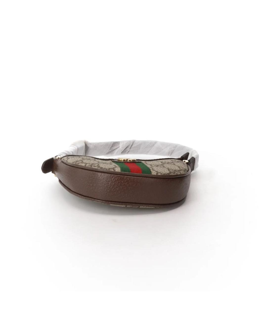 GUCCI Коричневая кожаная сумка с короткими ручками, фото 5