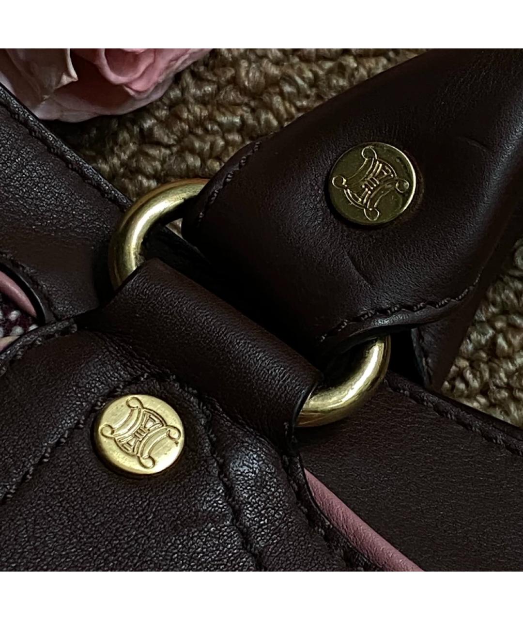 CELINE Фиолетовая кожаная сумка с короткими ручками, фото 3