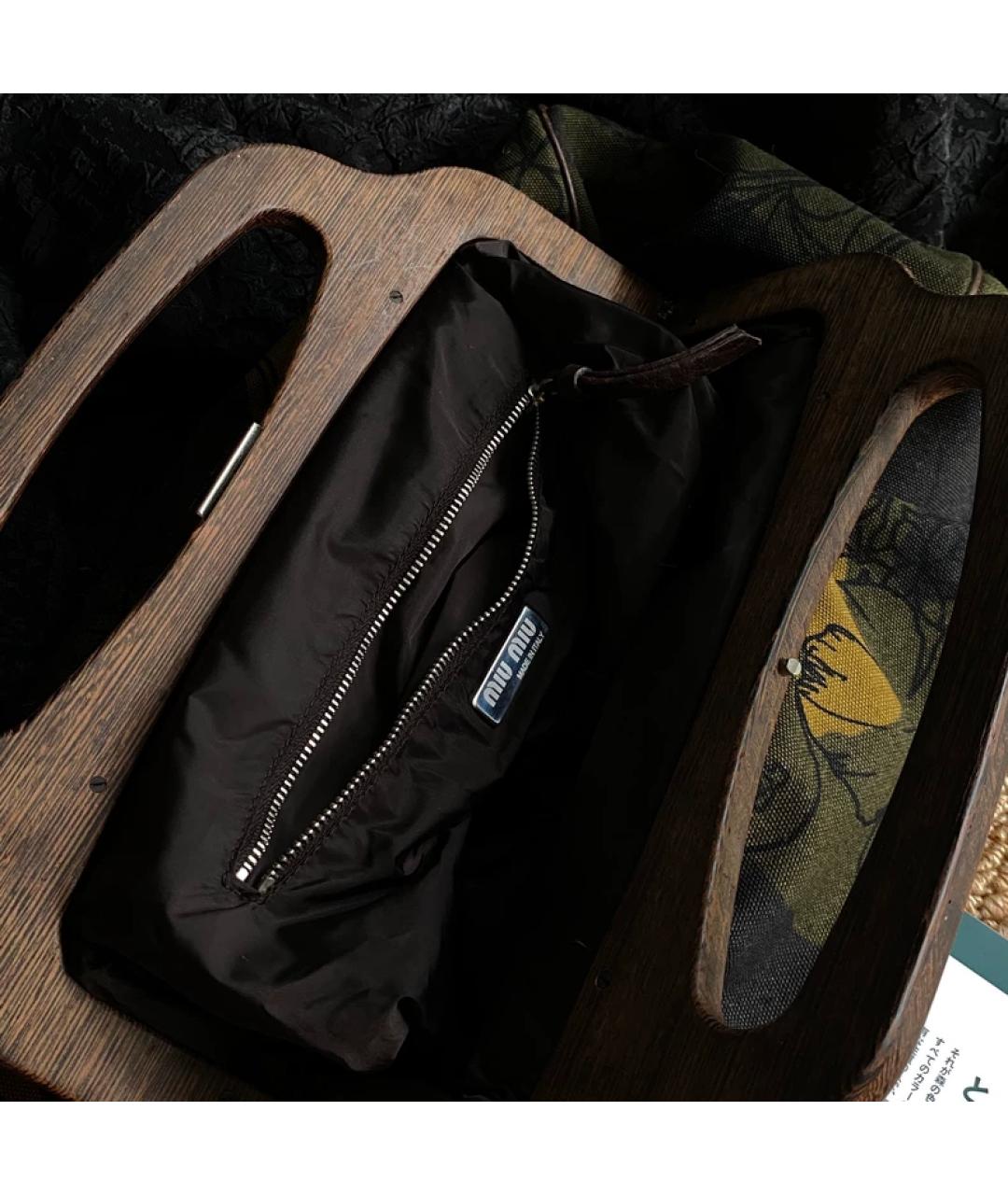 MIU MIU Мульти льняная сумка с короткими ручками, фото 3