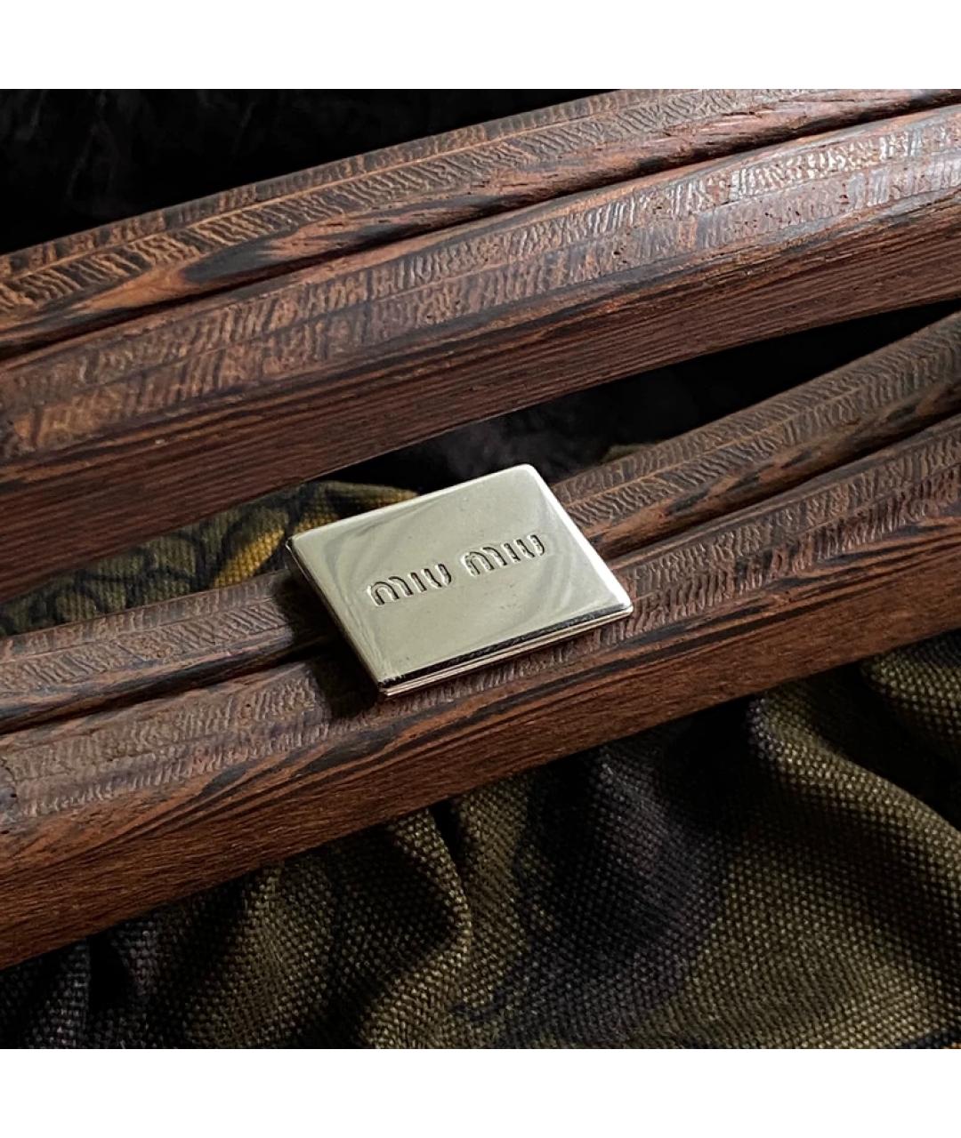 MIU MIU Мульти льняная сумка с короткими ручками, фото 2