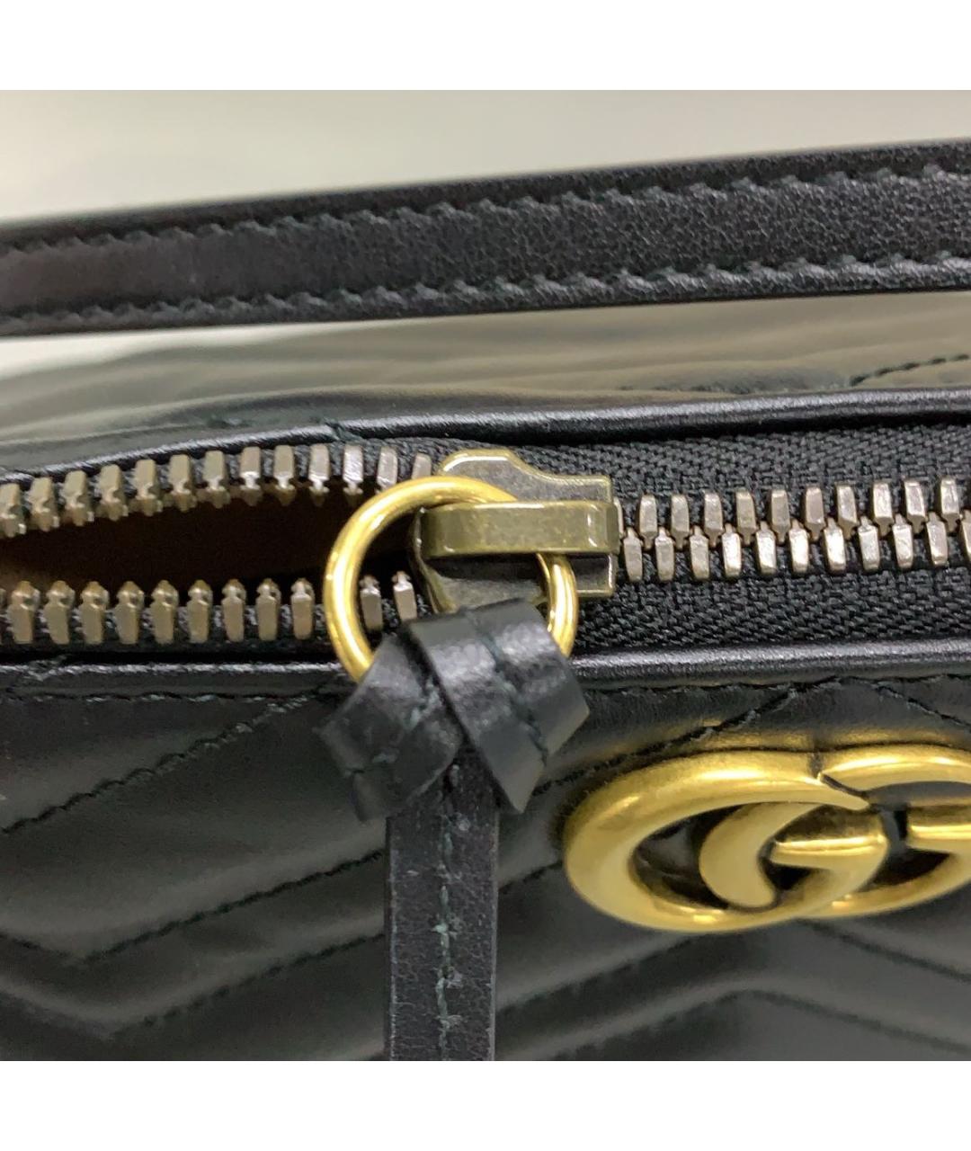 GUCCI Черная кожаная сумка с короткими ручками, фото 8