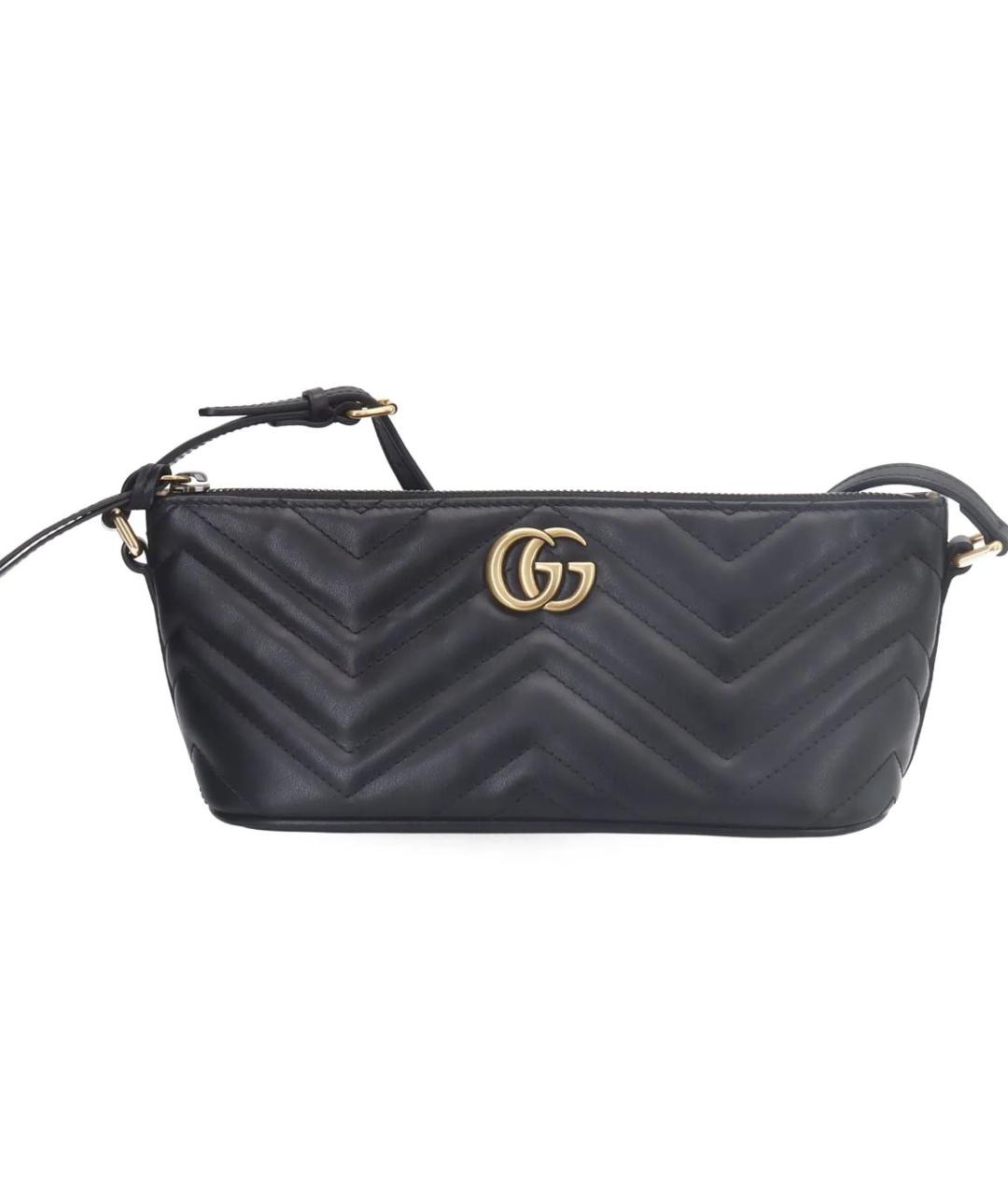 GUCCI Черная кожаная сумка с короткими ручками, фото 1