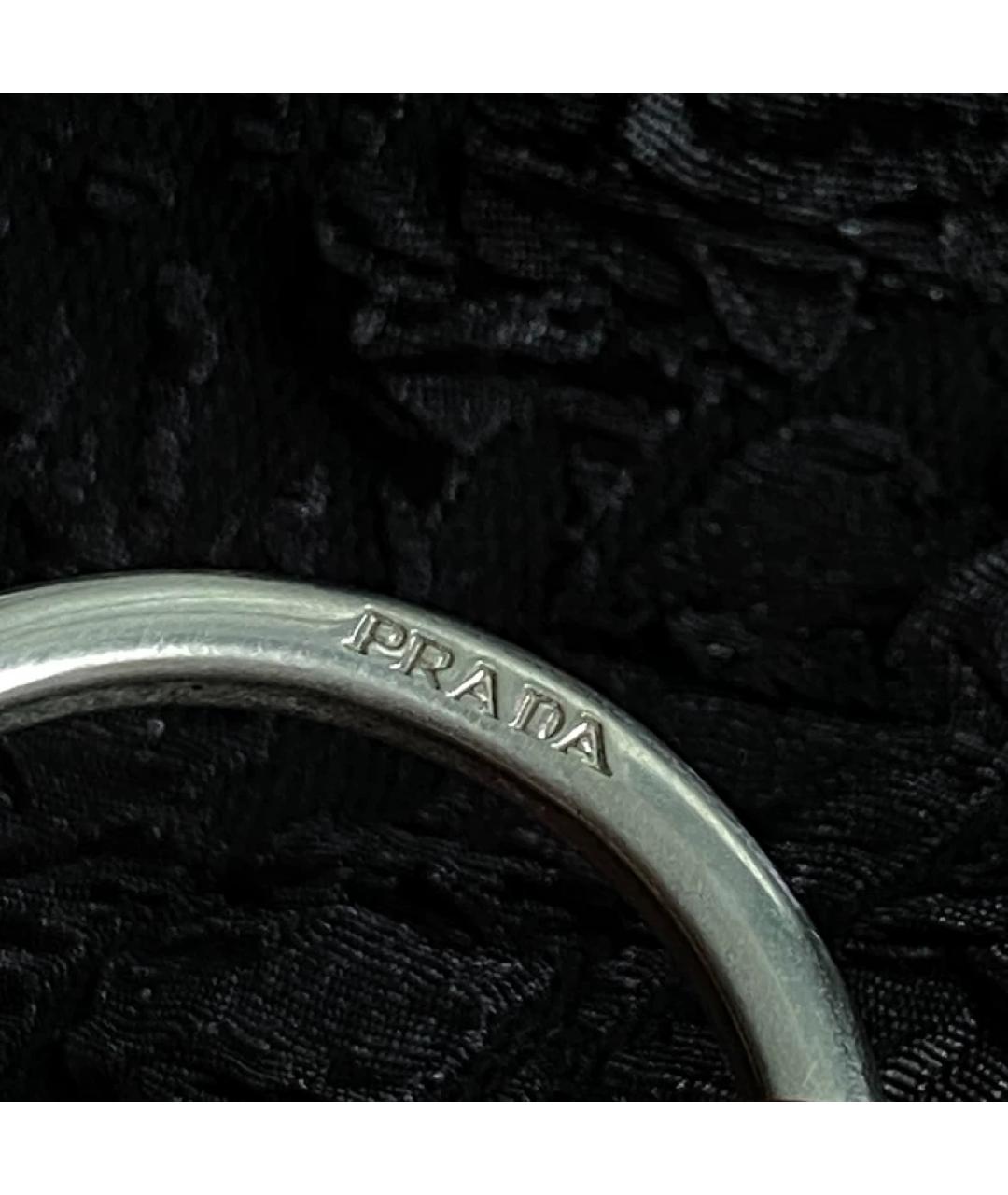 PRADA Серебряная кожаная сумка с короткими ручками, фото 4