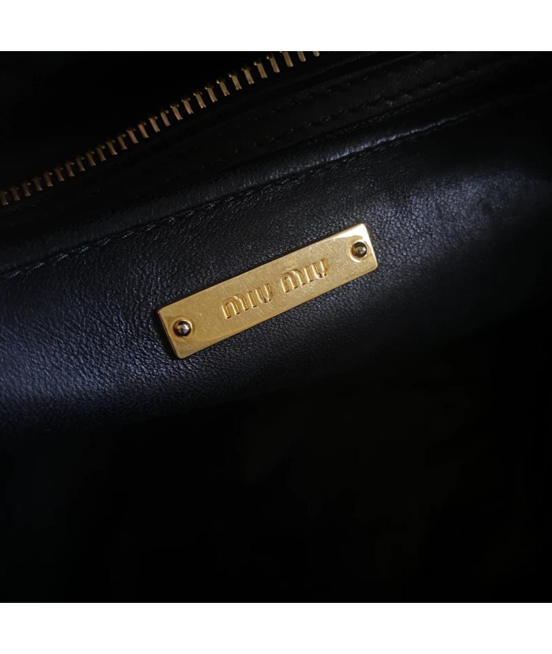 MIU MIU Черная меховая сумка с короткими ручками, фото 3