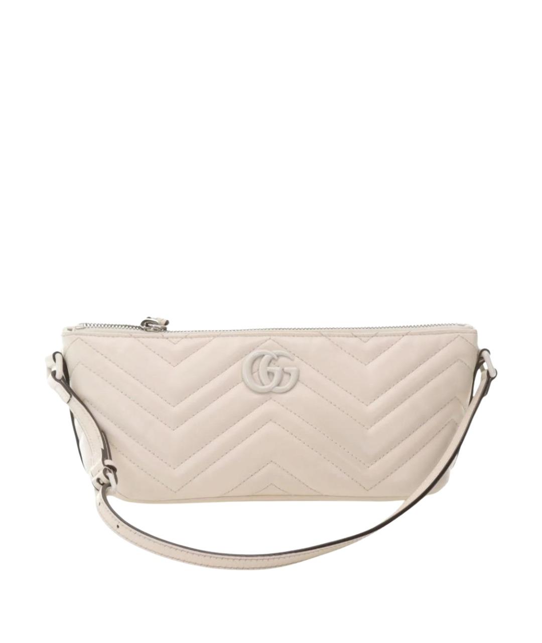 GUCCI Бежевая кожаная сумка с короткими ручками, фото 9