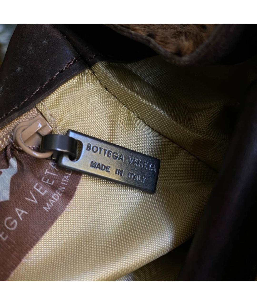 BOTTEGA VENETA Коричневая меховая сумка через плечо, фото 3
